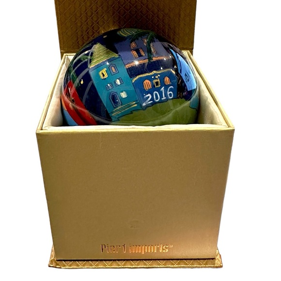 Pier 1 Li Bien 2016 Hand Painted Ornament features Jesus, Joseph, Mary & 3 Kings - Picture 3 of 11